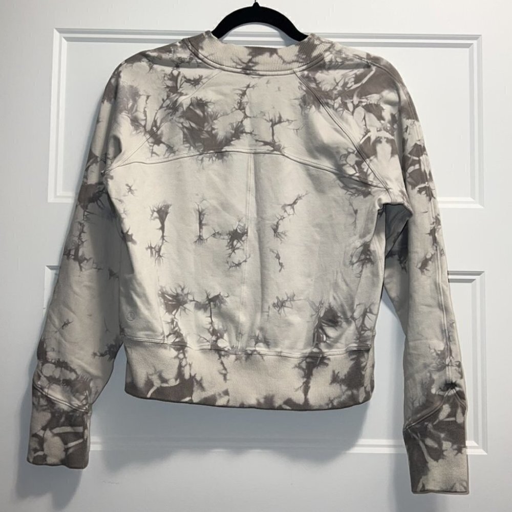 Lululemon Ready to Roll Crew Shibori Dove Grey Cement Grey sweatshirt sz Medium - Picture 7 of 13